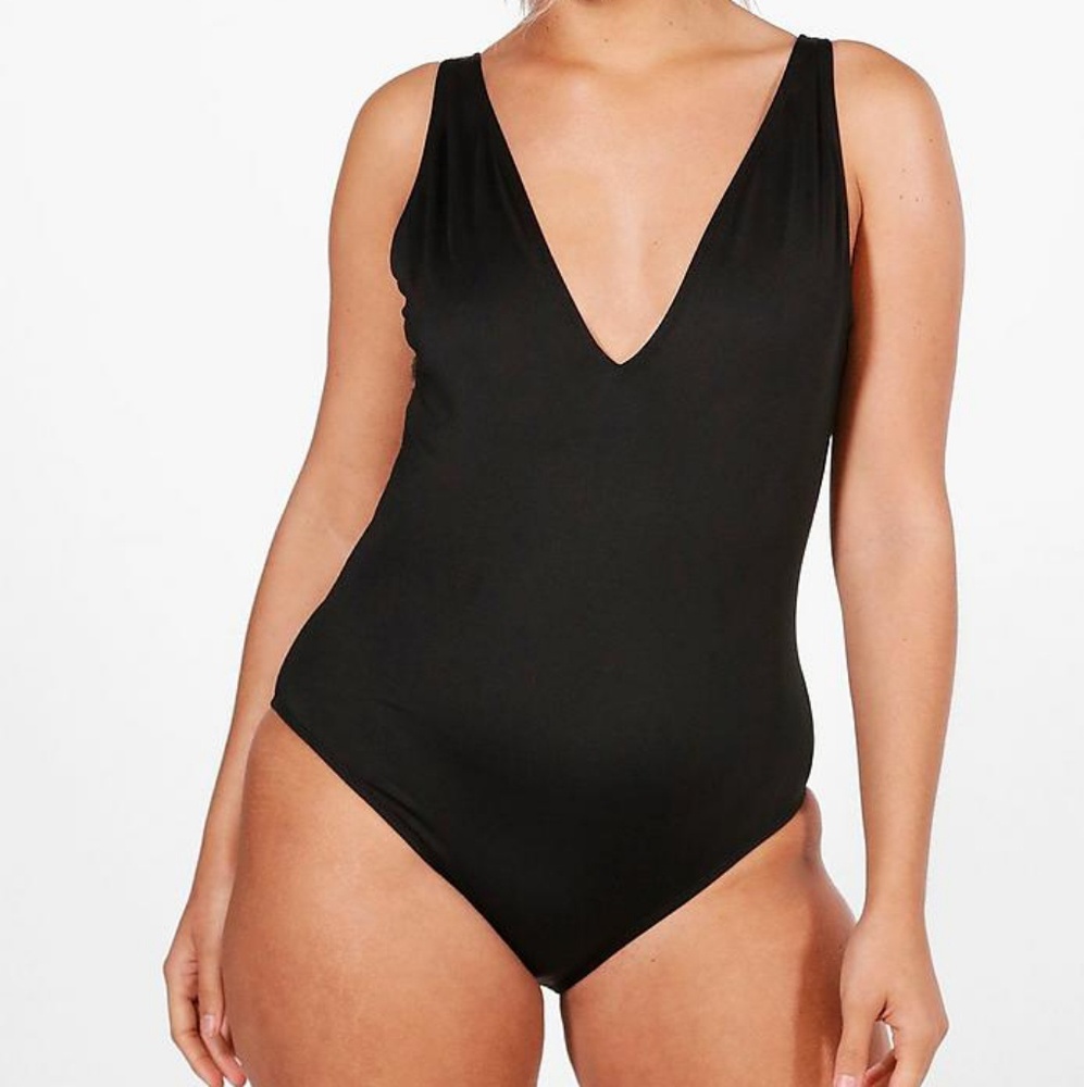 Plunge front swimsuit